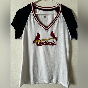 Cardinals Women's V-Neck Jersey - White and Blue
